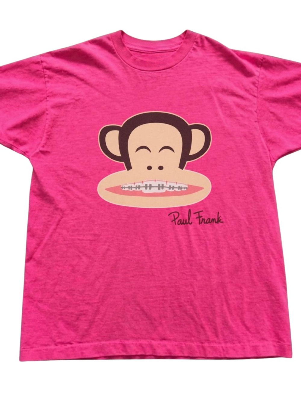 Paul Frank Girls' Bright Pink Julius Monkey Pajama Top, Gift For Her, For Him